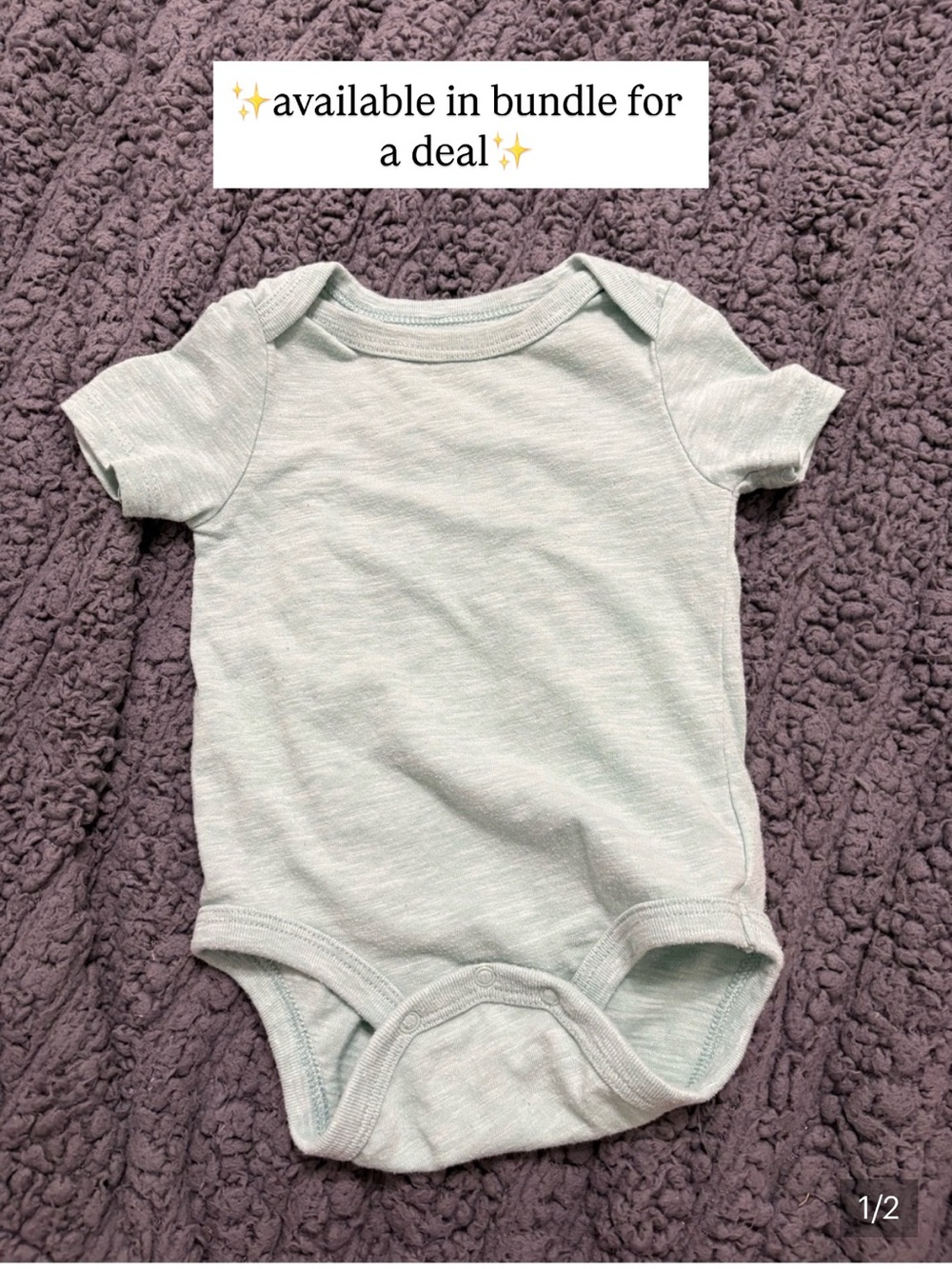 CHEROKEE | Light Mint Green Short Sleeve Onesie
